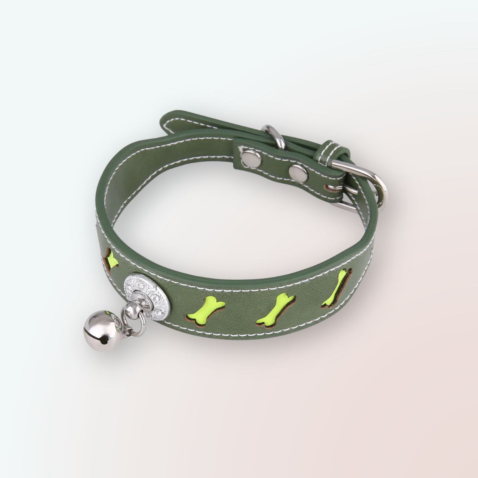 Reflektierendes Knochen-Halsband mit Glöckchen: Stil und Sicherheit für Ihr Haustier!