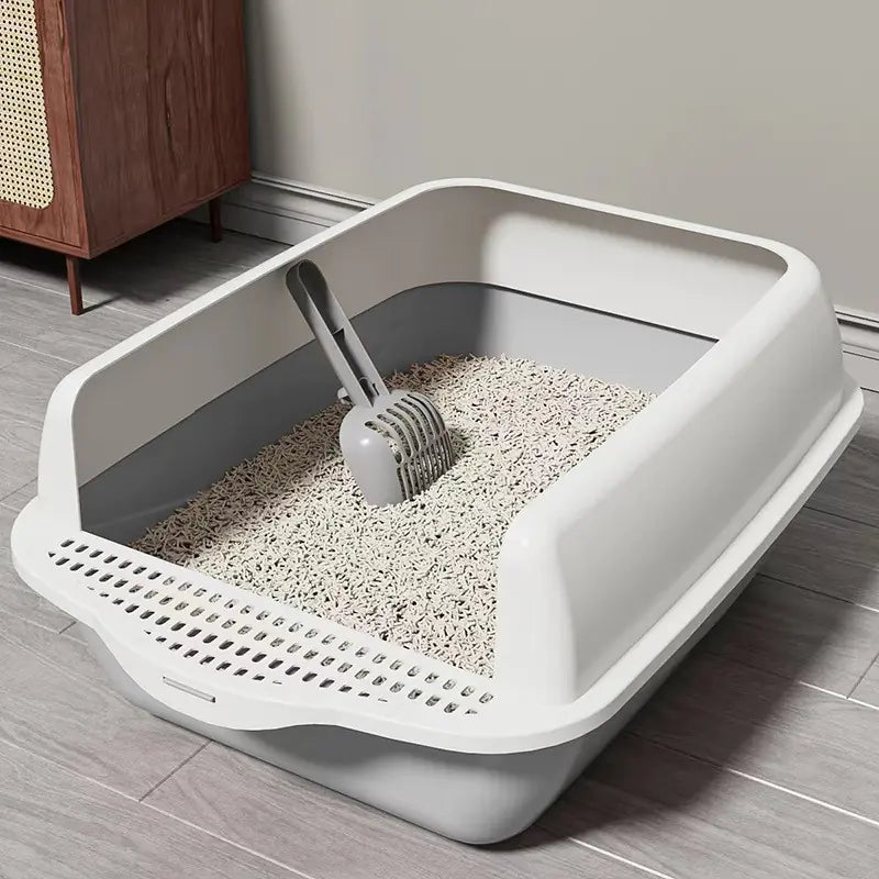 Die Lösung für Ihren Stubentiger: Die grosse, halbgeschlossene Katzentoilette