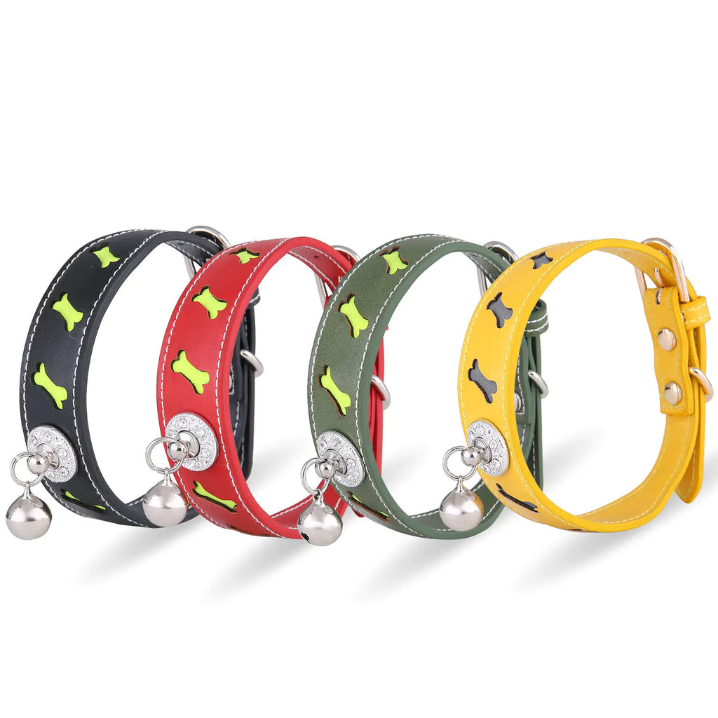 Reflektierendes Knochen-Halsband mit Glöckchen: Stil und Sicherheit für Ihr Haustier!