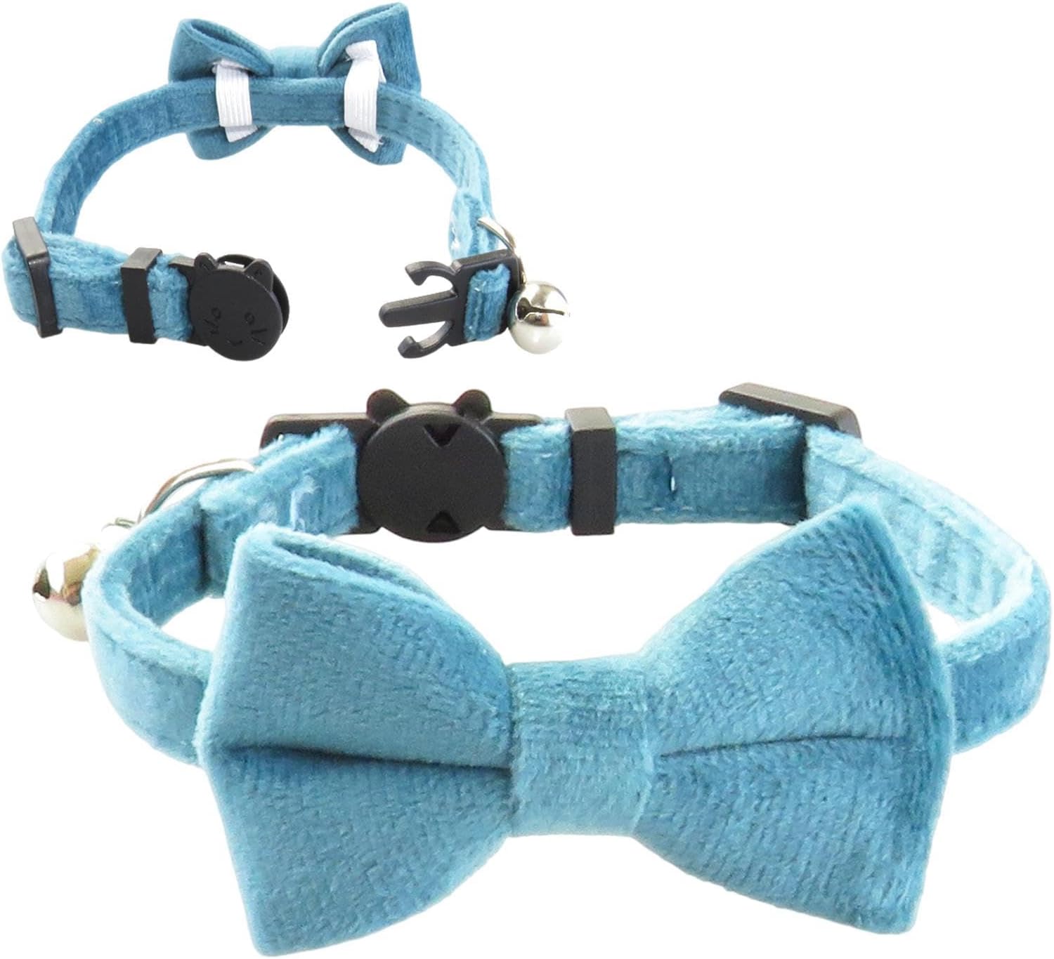 Katzenhalsband mit Samtschleife und Glöckchen