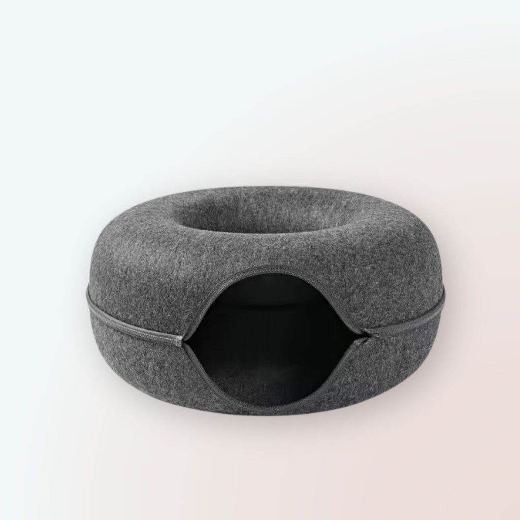 Gemütliches rundes Katzenbett und -tunnel