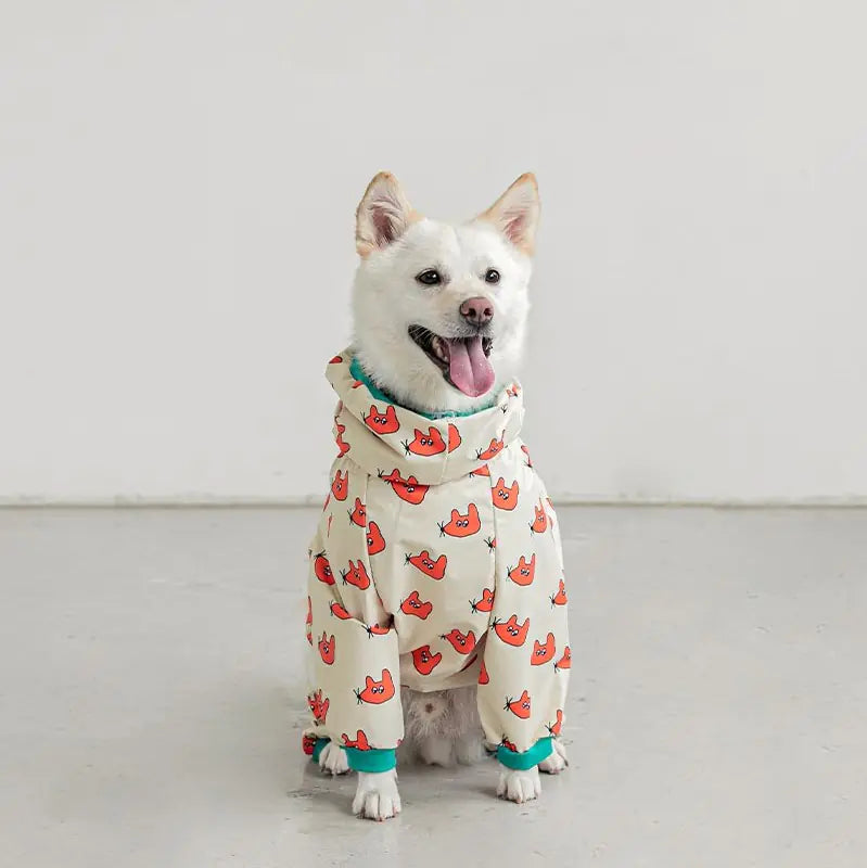 Regentage Neu Erleben: Unser Modischer Vierbeiniger Hunde-Regenmantel mit Kapuze
