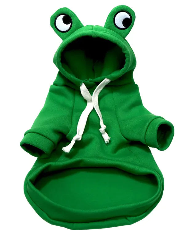 Kuscheliger Frosch-Hoodie für Haustiere: Weiche, Warme Kleidung für Katze & Hund