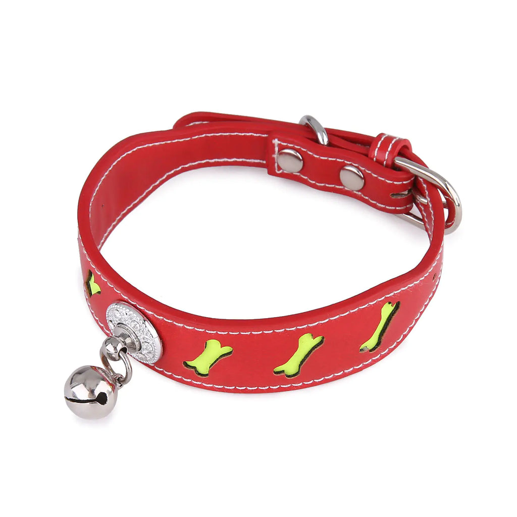 Reflektierendes Knochen-Halsband mit Glöckchen: Stil und Sicherheit für Ihr Haustier!