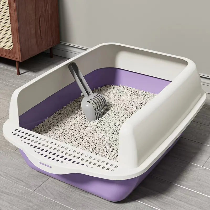 Die Lösung für Ihren Stubentiger: Die grosse, halbgeschlossene Katzentoilette