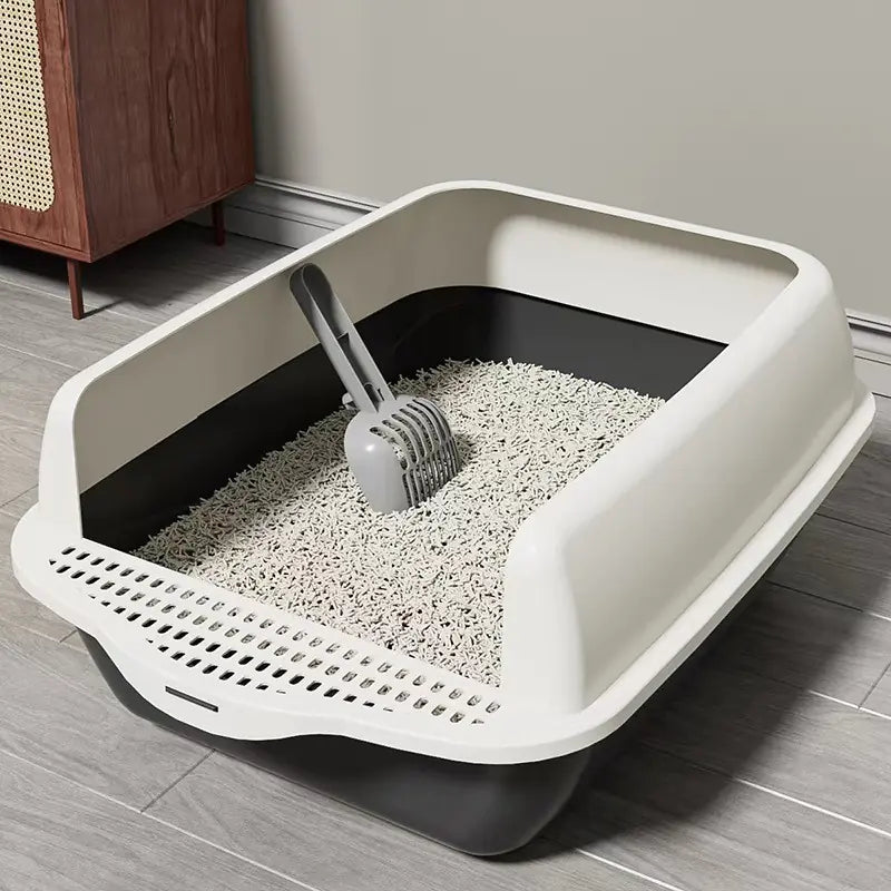 Die Lösung für Ihren Stubentiger: Die grosse, halbgeschlossene Katzentoilette