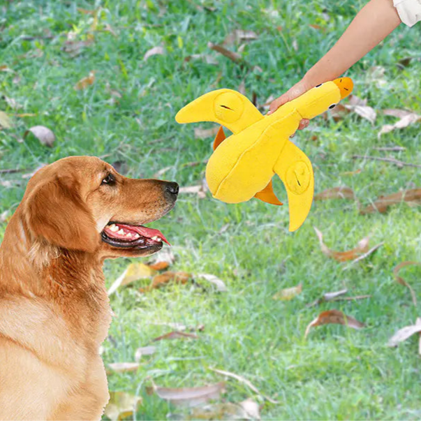 Der interaktive Plüsch-Entenspielzeug: Spielspaß und Komfort für Ihren Hund!